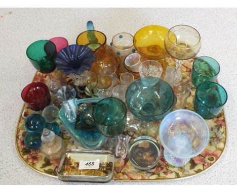 Victorian and other glassware including Venetian sundae dishes, coloured wine glasses etc