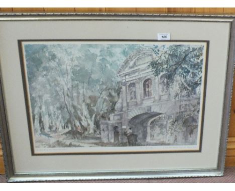 A signed Russell Flint print 'The Temple Inn', 16" x 22"