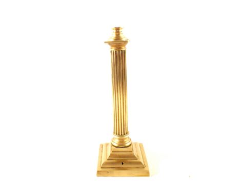 A brass Corinthian column table lamp base