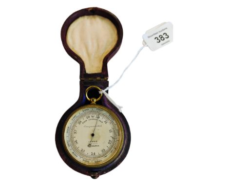 ANTIQUE CASED POCKET BAROMETER BY LENNIE OF EDINBURGH 