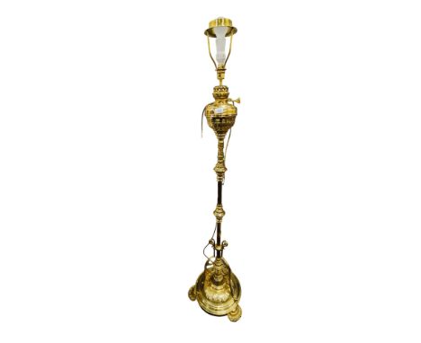 BRASS RISE &amp; FALL STANDARD LAMP 