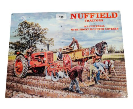 NUFFIELD METAL TRACTOR SIGN 40CM X 30CM