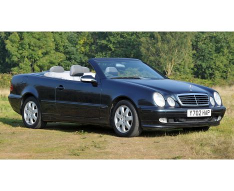   2001 Mercedes CLK 200 Convertible. Registration number: Y702 HAP.  Genuine low mileage having coved only 65,564 miles from 