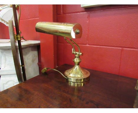 A brass bankers lamp 