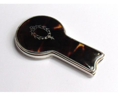 A silver and tortoiseshell hand mirror, comb missing, Birmingham 1926