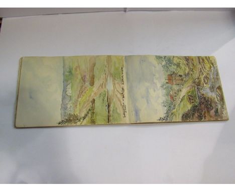A W.S Jenkins holiday sketch book of watercolours and pencil scenes of Scotland from 1906-1913