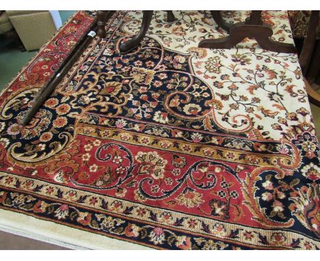 A modern beige ground Keshan carpet 2.80m x 2.00m