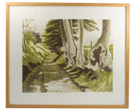 Simon Burder, colour lithograph, Malvern Lane, limited edition print 7/16, 26ins x 30.5ins