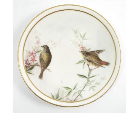 A Royal Worcester side plate, decorated with Australian birds on flowering branches by B M Bandshaw, titled to the reverse Sp