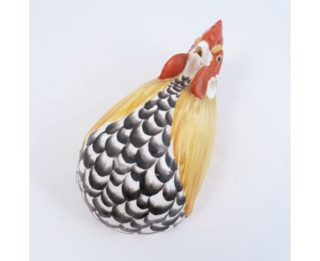 A Royal Worcester string box, modelled as a cockerel, marked Quand ce Coq Chantern mon Amitie Finira, model number 2400, date