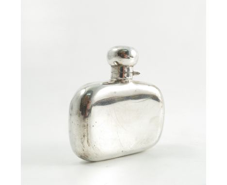 A small silver spirit flask, with twist hinged cover, Birmingham 1900, weight 2oz   Condition report:  Dented to all sides