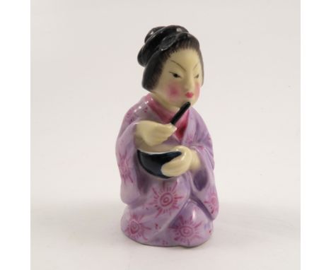 A Royal Worcester candle snuffer, Japanese Girl, with puce mark, dated 1932   Condition report:  Commensurate with age
