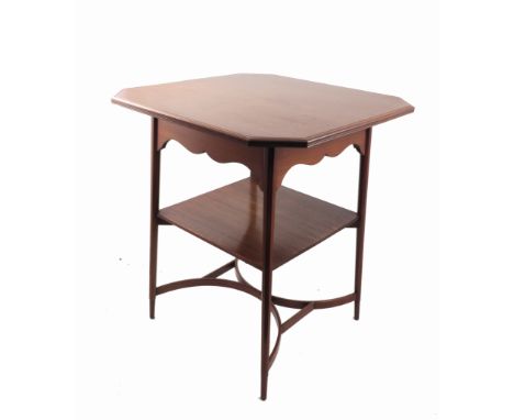 An Arts and Crafts mahogany occasional table, designed by George Jack for Morris &Co., having a square top with cut corners a