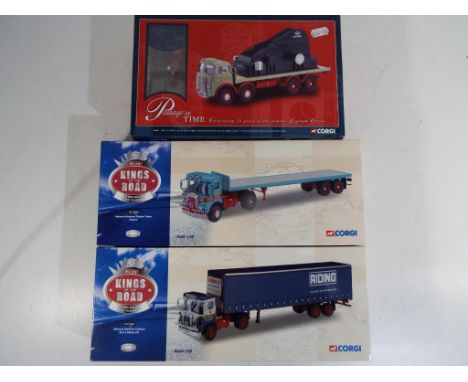Corgi - three 1:50 scale diecast trucks in original boxes comprising 09804, CC12501 and CC12504, models appear to be in mint 