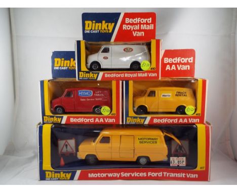 Dinky - four diecast vehicles in original window boxes comprising 410 a Bedford Royal Mail van in th colours of STP, 412 a Be