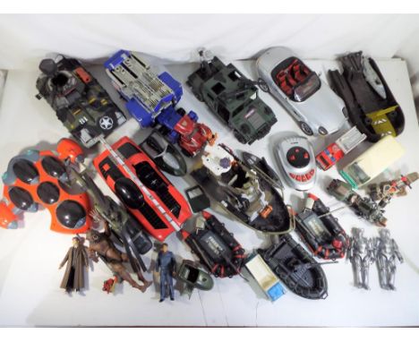 A mixed lot of toys to include Transformers, Army models, Doctor Who and similar