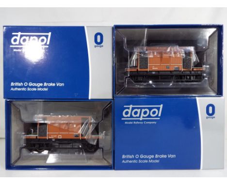 Model Railways - two Dapol O gauge model brake vans comprising #7F-200-006 and #7F-200-004, models appear m in original m box