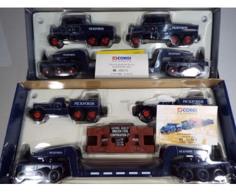 Corgi - two 1:50 scale trucks in original boxes comprising 17701 Scammell in the colours of Pickfords and 55201 Diamond T Bal