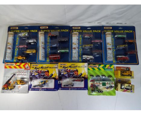 Matchbox - eight diecast sets and two boxed diecast vehicles comprising four 1989 5-car sets with poster # MB823, a farming s