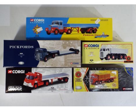 Corgi - five 1:50 scale diecast trucks in original boxes comprising 09803, 10201, 16201, 29201 and CC10202, models appear to 