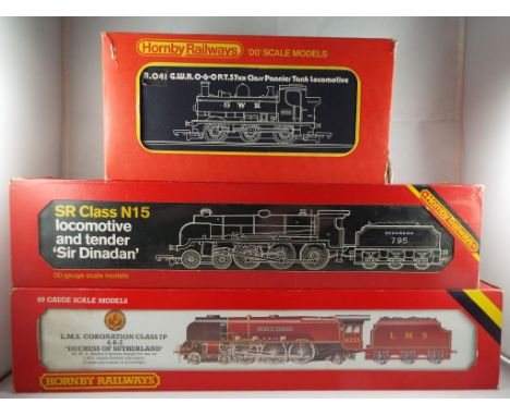 Model Railways - three Hornby OO gauge steam locomotives in original boxes with instructions comprising R066 LMS Duchess Loco