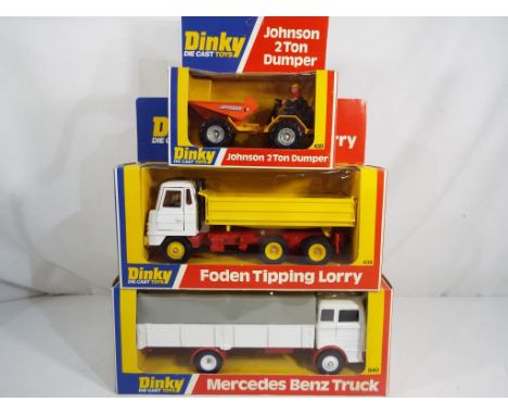 Dinky - three diecast vehicles in original near mint window boxes comprising  #430 Johnson 2 Ton Dumper, #432 Foden Tipping L