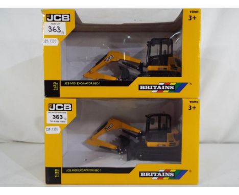 Britains - two modern Britains Tomy 1:32 scale models, both JCB Midi Excavator 86C-1 models appear m in original nm boxes [2]