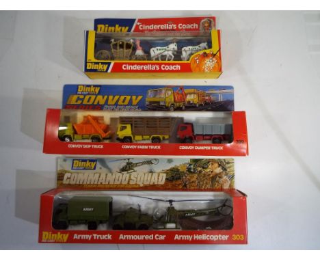 Dinky - three diecast sets in original window boxes comprising #111 Cinderella's Coach, #303 Commando Squad and #399 Convoy S