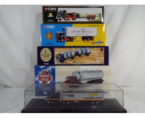 Corgi and Action Toys - five diecast trucks in original boxes comprising 11601, 24901, CC10701, 28201 and an Action Toys 1:64