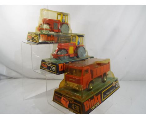 Dinky - three diecast vehicles in original boxes comprising #279 Aviling- Barford Diesel Roller with grey engine cover and #2