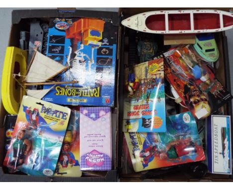 Model boats - a good mixed lot to include MB James Rattle Me Bones,  Sea Spy Monosub Diver in original box, a Keil Kraft aero