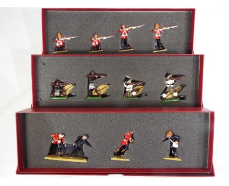 Britains - three sets of soldiers in original boxes comprising 00144 British Character Set, 00145 24th Foot The South Wales B