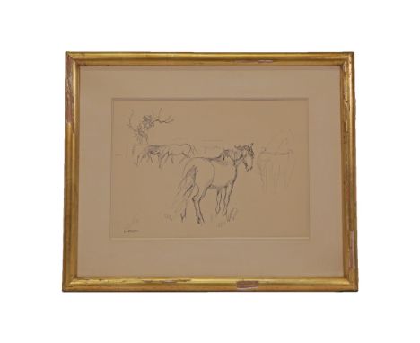 YVES BRAYER (1907-1990), engraving, "Camargue Horse" 20th Century, French. Signed in the lower right corner painting - Yves B