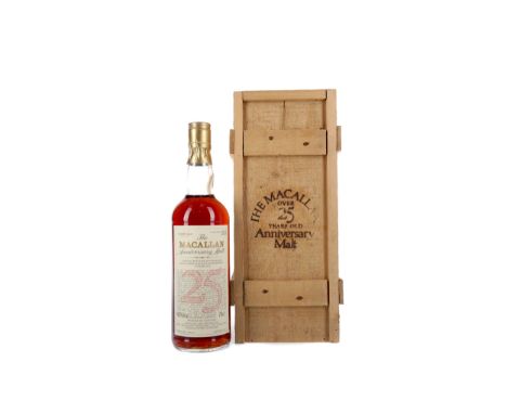 MACALLAN 1958/59 ANNIVERSARY MALT 25 YEARS OLD Single Malt Scotch Whisky Bottled 1985. 75cl, 43% volume, in wooden box.