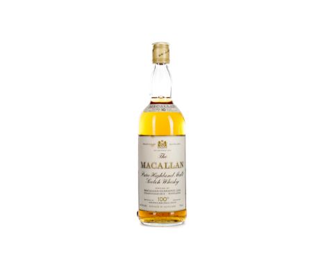 MACALLAN 10 YEARS OLD 100° PROOF Single Malt Scotch Whisky 26 2/3 fl.oz (75cl), 100° proof.