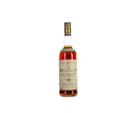 MACALLAN 10 YEARS OLD Single Malt Scotch Whisky Matured in sherry wood. 75cl, 40% volume.