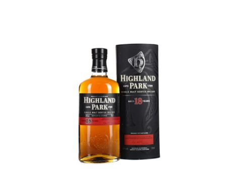 HIGHLAND PARK AGED 18 YEARS Single Malt Scotch Whisky 70cl, 43% volume, in tube.