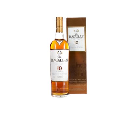 MACALLAN 10 YEARS OLD Single Malt Scotch Whisky Matured in sherry oak casks. 700ml, 40% volume, in carton.