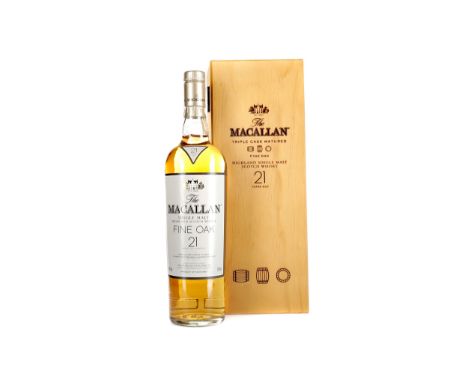 MACALLAN FINE OAK 21 YEARS OLD Single Malt Scotch Whisky Matured in a combination of bourbon and sherry casks.700ml, 43% volu