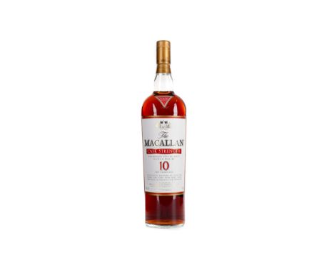 MACALLAN CASK STRENGTH 10 YEARS OLD - ONE LITRE Single Malt Scotch Whisky Matured in sherry oak casks. One litre, 58.6% volum