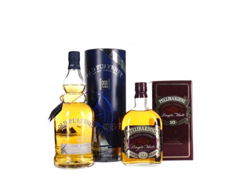 OLD PULTENEY ISABELLA FORTUNA WK499 ONE LITRE Single Malt Scotch Whisky One litre, 52% volume, in tube. TULLIBARDINE AGED 10 