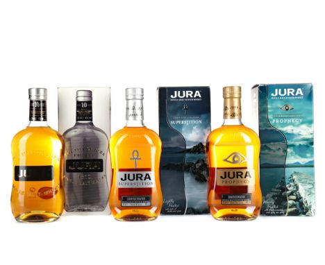 JURA PROPHECY Single Malt Scotch Whisky 70cl, 46% volume, in carton. JURA SUPERSTITION Single Malt Scotch Whisky 70cl, 43% vo