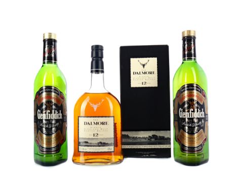 DALMORE 12 YEARS OLD - ONE LITRE Single Malt Scotch Whisky One litre, 43% volume, in carton. GLENFIDDICH SPECIAL OLD RESERVE 