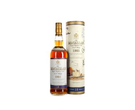 MACALLAN 1983 18 YEARS OLD Single Malt Scotch Whisky Matured in sherry wood. 700ml, 43% volume, in tube.