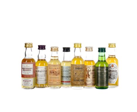 THIRTY EIGHT SPEYSIDE SINGLE MALT SCOTCH WHISKY MINIATURES Includes Glentauchers 1979 (40%), Benriach aged 21 years (46%), Ba