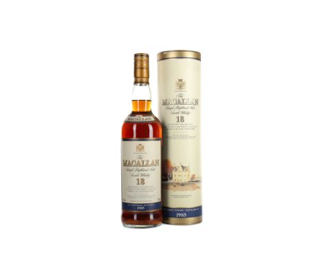 MACALLAN 1985 18 YEARS OLD Single Malt Scotch Whisky Matured in sherry wood. 700ml, 43% volume, in tube