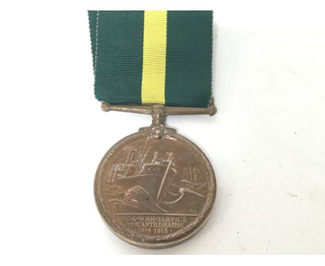 A I World war George V medal For war service Mercantile Marine awarded to Maurice M Walsh.
