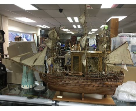 A wooden model of the HMS victory.