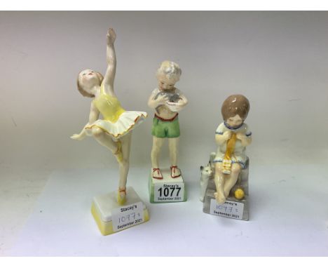 3 Royal Worcester figurines Days of the Week to include Fridays child, Saturdays child, Tuesdays child (damage to finger).