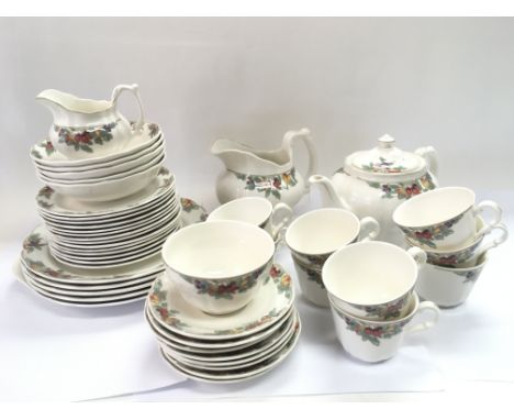 A vintage 1970s Royal Doulton tea snd dinner service in 'Autumn Fruits' pattern.